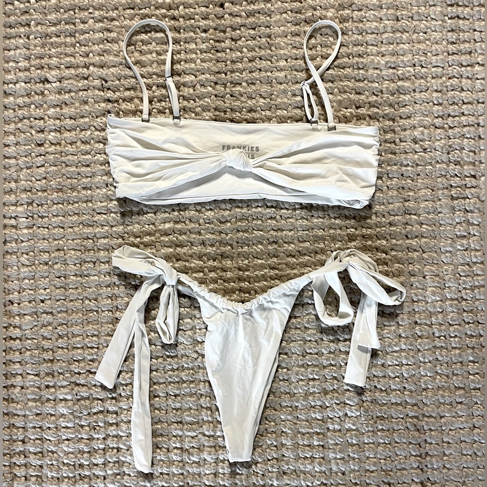 Frankies Bikinis Carrie Bandeau Top + Side tie bottoms
